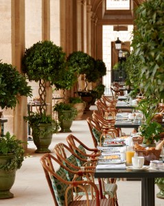 The courtyard terrace at Café Lapérouse in Paris.