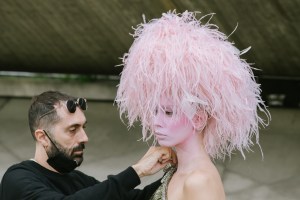 Backstage at Giambattista Valli Couture Fall 2021