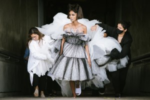Backstage at Giambattista Valli Couture Fall 2021