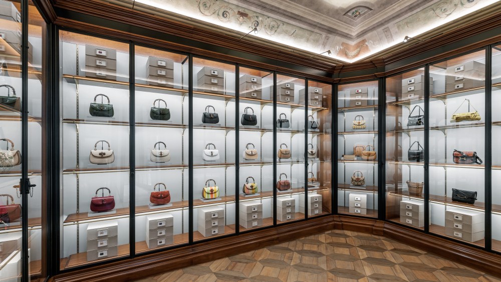 The Gucci archive space at Palazzo Settimanni in Florence, Italy.