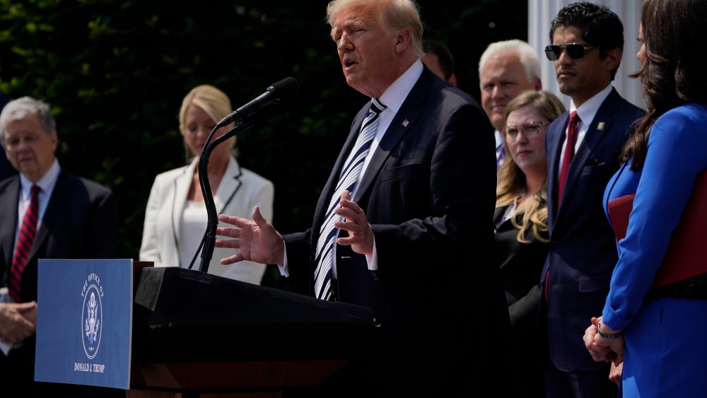 Former President Donald Trump speaks at Trump National Golf Club in Bedminster, N.J., Wednesday, July 7, 2021. (AP Photo/Seth Wenig)