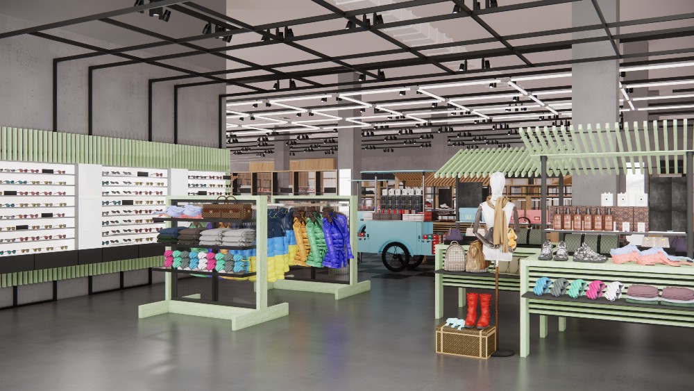 A rendering of the Bloomie's store floor.
