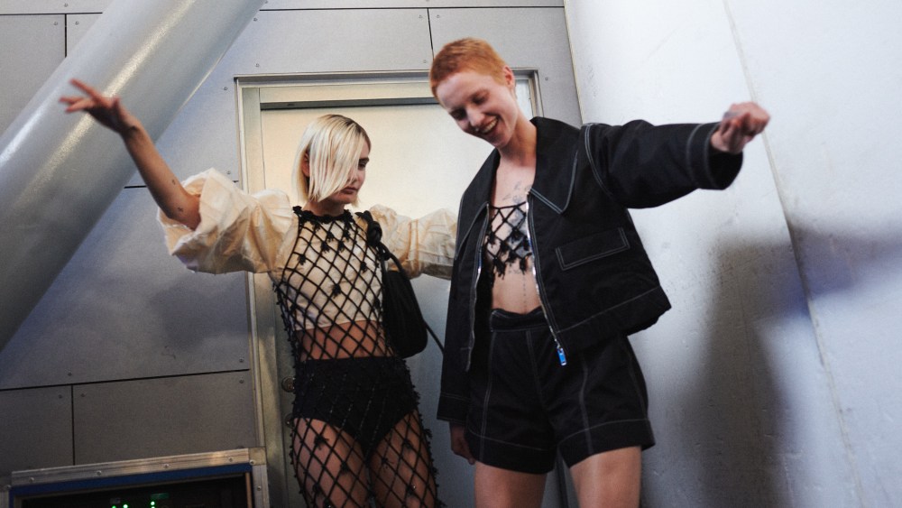 Backstage at Ganni, spring 2022.