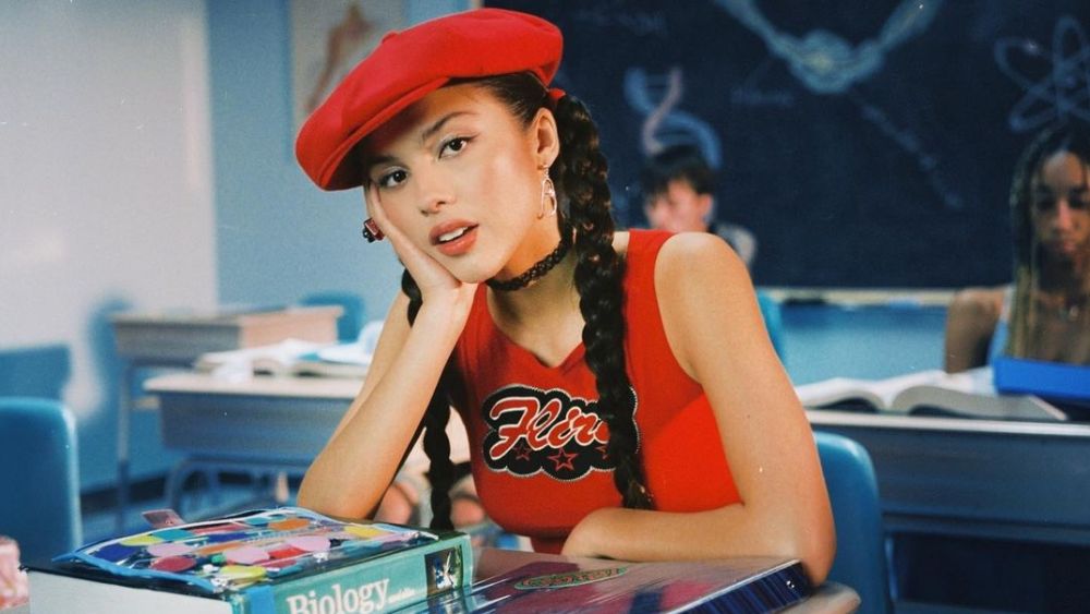 Olivia Rodrigo in her music video "Brutal," directed by Petra Collins