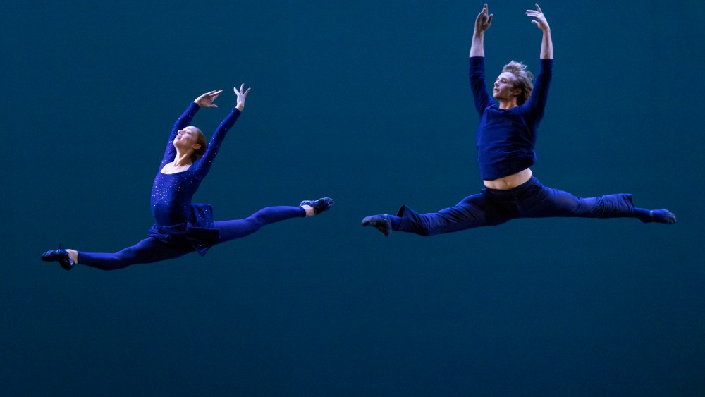 Catherine Hurlin and Aran Bell in American Ballet Theatre’s Let Me Sing Forevermore.  BAAND Together Dance Festival, In an unprecedented celebration of dance, Ballet Hispánico, Alvin Ailey American Dance Theater, American Ballet Theatre, New York City Ballet, and Dance Theatre of Harlem share the spotlight for the first time—on The Restart Stage at Damrosch Park. Tuesday, August 17, 2021. Credit Photo: Erin Baiano