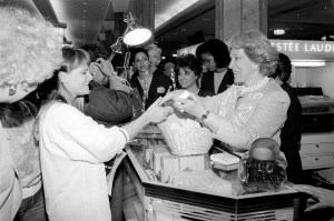 Estee Lauder makes an appearance at Macy's in Herald Square's Estee Lauder beauty counter on September 13, 1989.