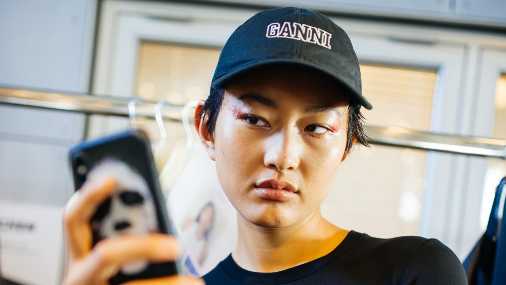 Backstage at Ganni RTW Spring 2022.