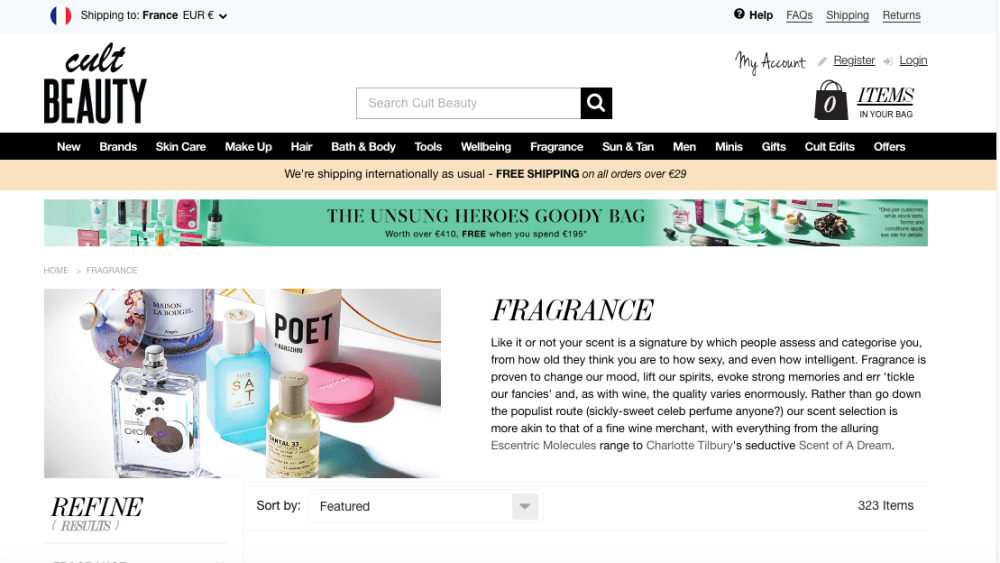 From Cult Beauty's homepage.