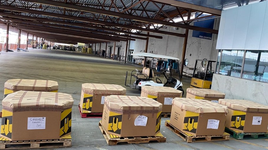 In a joint effort, federal law enforcement seized nearly $10.5 million in counterfeit apparel in Nogales, Ariz. on Aug. 6.