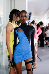 Backstage at David Koma Spring 2022