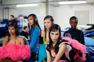 Backstage at David Koma Spring 2022