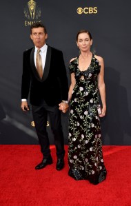 Jonathan Cake and Julianne Nicholson at the 73rd Primetime Emmy Awards held at L.A. Live on September 19, 2021.