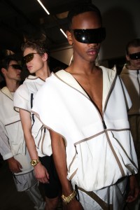 Backstage at Emporio Armani RTW Spring 2022