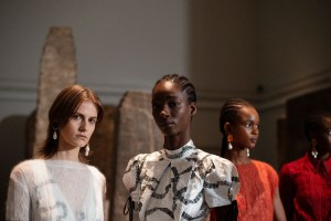 Backstage at Erdem RTW Spring 2022