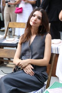 Emily Ratajkowski in the front row at Tory Burch  RTW Spring 2022