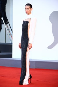 Milena Smit poses for photographers upon arrival at the premiere of the film 'Parallel Mothers' and the opening ceremony of the 78th edition of the Venice Film Festival in Venice, Italy, Wednesday, Sep, 1, 2021. (Photo by Joel C Ryan/Invision/AP)