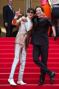 Timothee Chalamet and Adrien Brody attend The French Dispatch Premiere as part of the 74th Cannes International Film Festival, 2021.