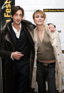 Adrien Brody and Keira Knightley arrive to the screening of the film "The Jacket" during the Sundance Film Festival, 2005 .