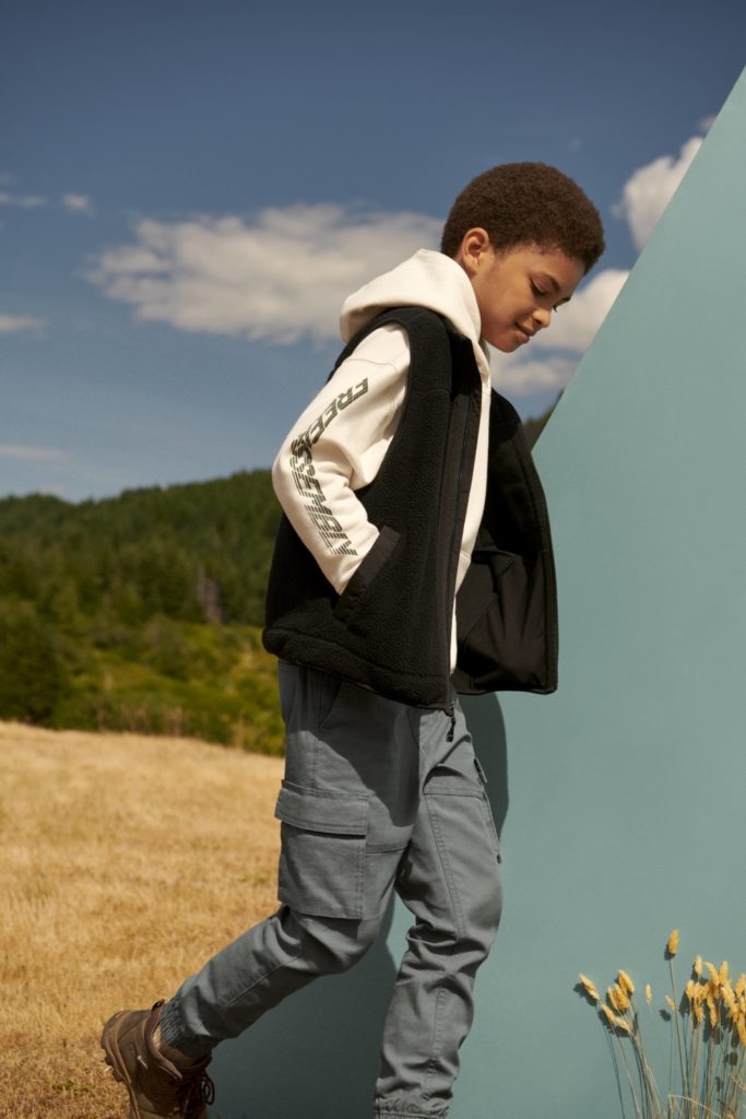 The range includes clothing for boys and girls ages 5-18.