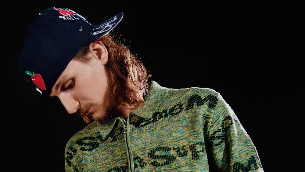A look from the Supreme/Missoni collection.