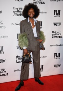 Jeremy O. Harris attends the Gotham Awards at Cipriani Wall Street on Monday, Nov. 29, 2021, in New York. (Photo by Evan Agostini/Invision/AP)