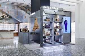A look at the Balenciaga Hacker Project at the Saks Fifth Avenue pop-up at the New York flagship