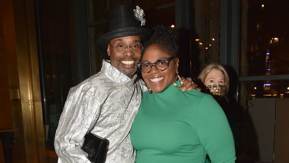 NEW YORK, NY - NOVEMBER 15: Billy Porter and Mary Martha Ford attend The Andy Warhol Museum's NYC Fundraising Dinner at Bryant Park Grill on November 15, 2021 in New York. (Photo by Patrick McMullan/PMC) *** Local Caption *** Billy Porter;Mary Martha Ford