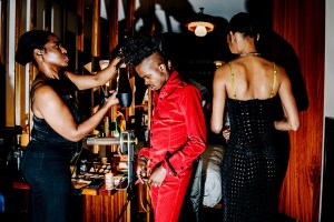 Theophilio designer Edvin Thompson and Amelia Rami get ready for the 2021 CFDAs.