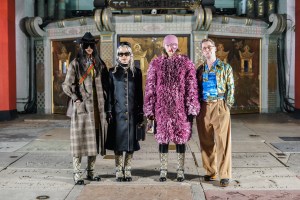 Backstage at the Gucci Spring 2022 Love Parade in Los Angeles