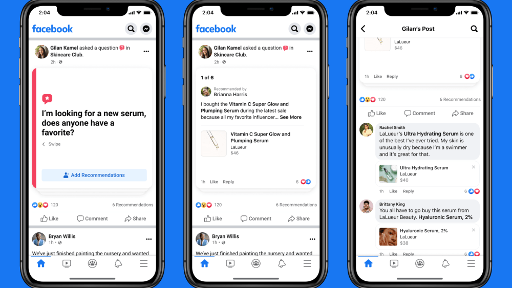 Meta's Facebook app is getting new community-oriented shopping features, including shops for groups and ways to highlight product recommendations.