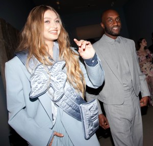 Gigi Hadid and Virgil Abloh at the CFDA Awards, 2019.