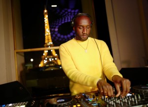 Virgil Abloh DJ's the Evian x Virgil Abloh launch party
