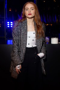 Sadie Sink attends Chanel party to celebrate the debut of Chanel N°5 in the Stars at Rockefeller Center in New York, New York on November 05, 2021.
