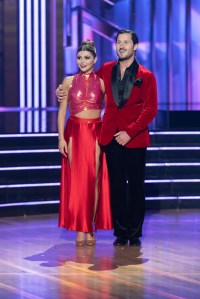 DANCING WITH THE STARS - "Britney Night" - The 14 celebrity and pro-dancer couples emerge "Stronger" than ever as they return to the ballroom for "Britney Night" where they will dance "Till the World Ends," live on MONDAY, OCT. 4 (8:00-10:00 p.m. EDT), on ABC. (ABC/Christopher Willard)OLIVIA JADE, VAL CHMERKOVSKIY