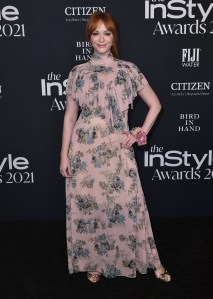 Christina Hendricks arrives at the 2021 InStyle Awards at The Getty Center on Monday, Nov. 15, 2021 in Los Angeles. (Photo by Jordan Strauss/Invision/AP)