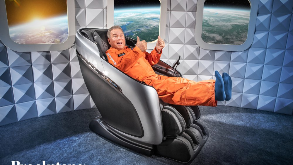 William Shatner in a Brookstone ad.