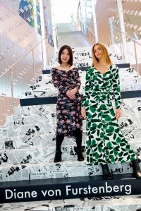 Gabby Hirata and Talita von Furstenberg at the DVF headquarters in New York on December 8, 2021.