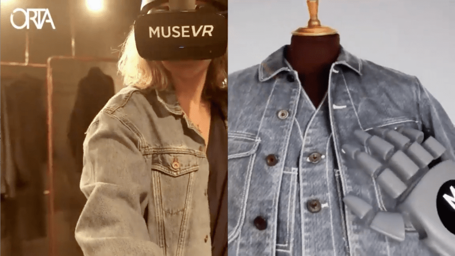 ORTA's virtual reality experience is seen here, powered by virtual reality studio Muse VR. ORTA is bringing its denim to the metaverse, launching a circular, conscious collection designed for both the physical and virtual worlds.