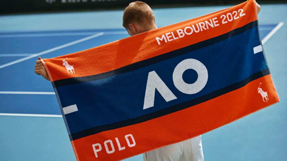 One of the Ralph Lauren Australian Open towels that will be unveiled at the Australian Open in Melbourne in January 2022.