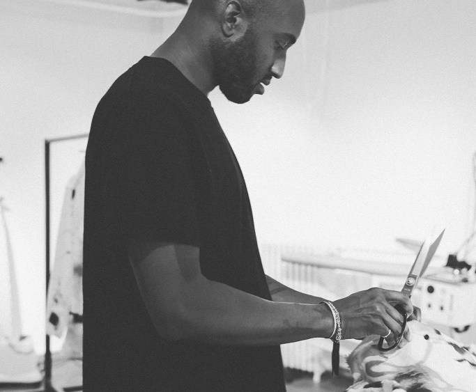 Virgil Abloh working in his studio.