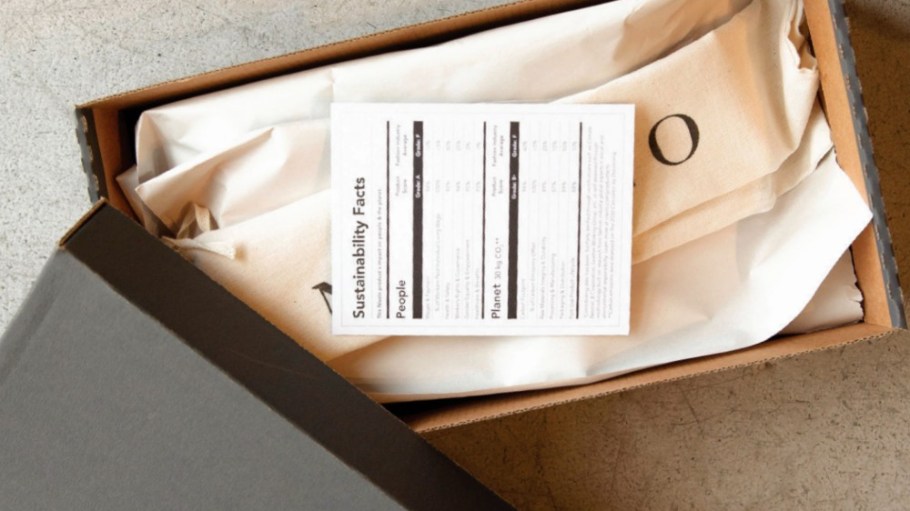 Nisolo developed a Sustainability Facts Label for fashion, integrating scoring criteria from third-party groups like Higg and Oeko-Tex.