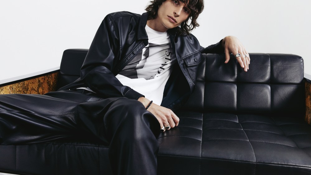 A look from from AG's vegan leather capsule.
