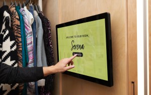 A fitting room in the Amazon Style store.