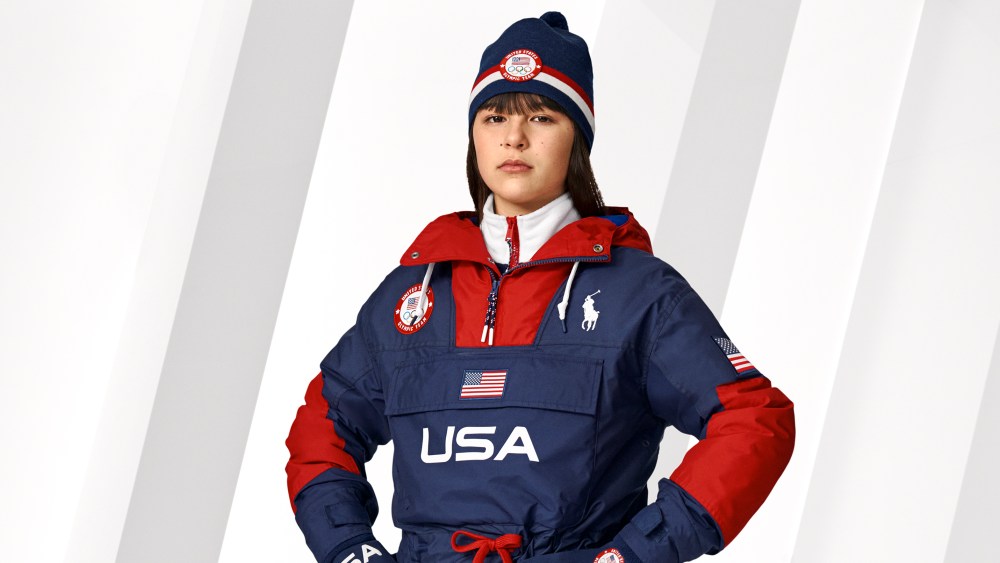 Alysa Liu in the Opening Ceremony Parade Uniforms by Ralph Lauren.