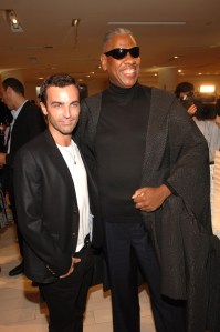 Nicolas Ghesquiere and Andre Leon Talley at the "Balenciaga Paris" party at Barneys New York.