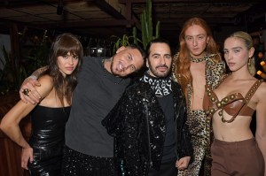 LONDON, ENGLAND - FEBRUARY 21: (L to R)  Amelia Gray Hamlin, Charly Defrancesco, Marc Jacobs, Harris Reed and Maxim Magnus attend the Perfect Magazine LFW party hosted by Katie Grand & Bryan Tambao aka Bryanboy at The Standard with BY FAR & ANTI-AGENCY, celebrating Perfect issue 2, on February 21, 2022 in London, England.  (Photo by David M. Benett/Dave Benett/Getty Images for Perfect Magazine)