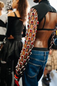 Backstage at David Koma RTW Fall 2022 on February 20, 2022 in London