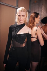 Backstage at Nensi Dojaka RTW Fall 2022 on February 19, 2022 in London