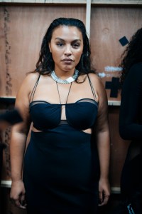Backstage at Nensi Dojaka RTW Fall 2022 on February 19, 2022 in London