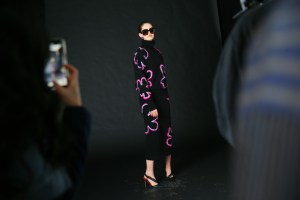 Backstage at Carolina Herrera RTW Fall 2022 ?on February 14, 2022 in New York.